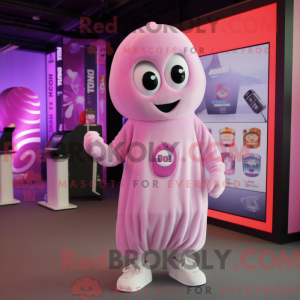 Roze Ghost mascottekostuum...