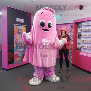 Pink Ghost mascot costume...