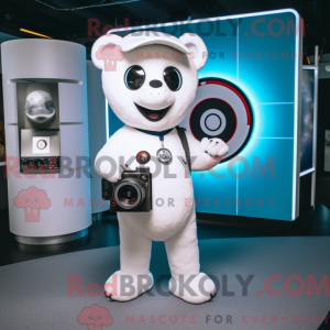White Camera mascot costume...