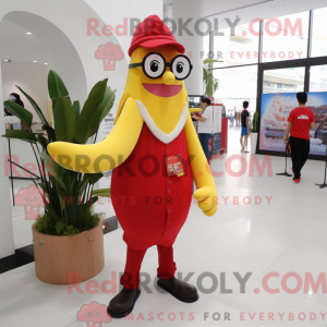 Red Baa-mascottekostuum...