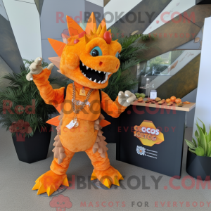 Oransje Stegosaurus maskot...