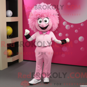 Rosa golfball maskot drakt...