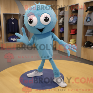 Cyan Spider maskot kostume...