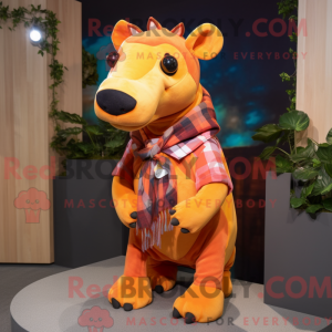 Orange Tapir mascot costume...