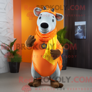 Orange Tapir mascot costume...