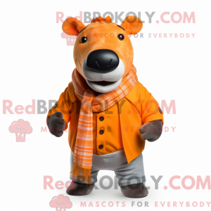 Orange Tapir mascot costume...