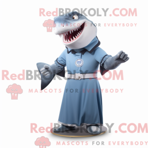 Himmelblå Megalodon maskot...