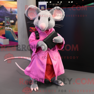 Pink rotte maskot kostume...
