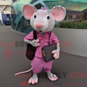 Maskottchenkostüm Pink Rat...