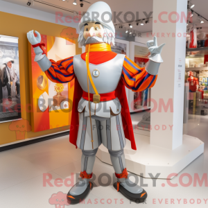 Zilveren mascottekostuum...