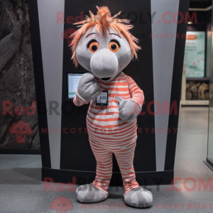 Peach Zebra maskot kostume...