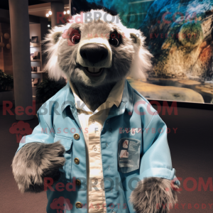 Cyan Sloth Bear mascot...
