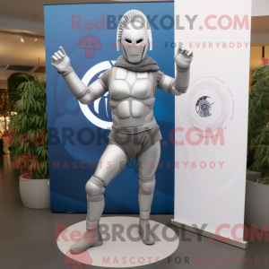 Sølv Spartan Soldier maskot...