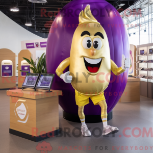 Gull aubergine maskot...