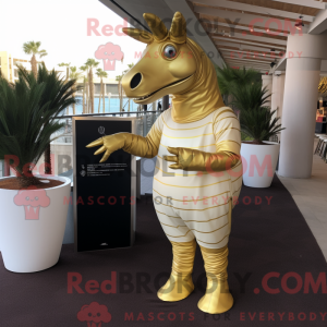Gold Quagga maskot drakt...