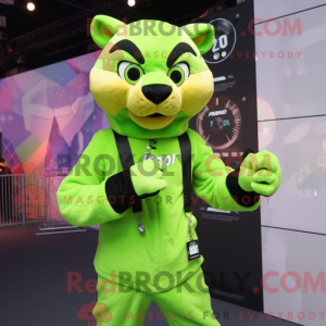 Lime Green Puma mascot...
