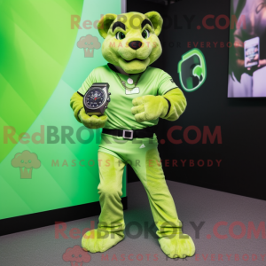 Lime Green Puma mascot...