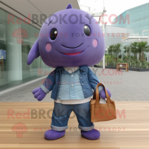 Purple Whale maskot kostume...