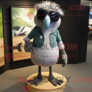 Grå Kiwi maskot kostume...