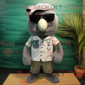 Grå Kiwi maskot kostume...