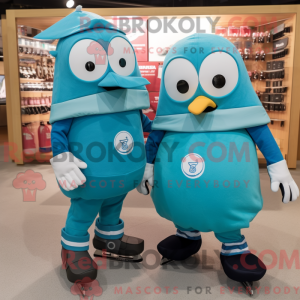 Cyan Pair Of Ice Skates...