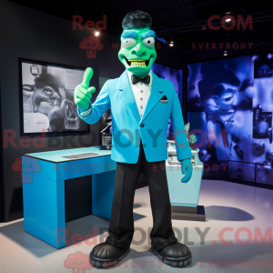 Cyan Frankenstein mascot...