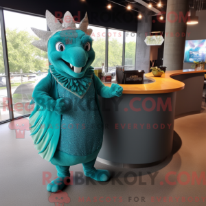 Teal Armadillo mascot...
