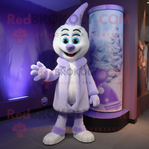 Lavender Ice mascot costume character dressed with a Suit and Anklets