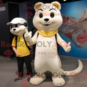 Cream Weasel mascot costume...
