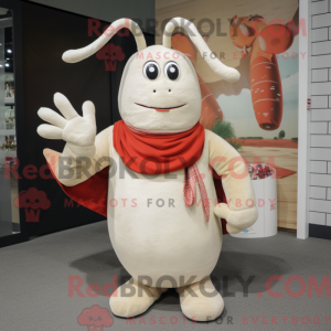 Cream Lobster mascot...