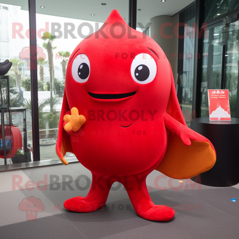 Red Stingray mascot costume character dressed with a Trousers and Coin purses