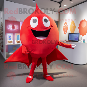Red Stingray mascot costume character dressed with a Trousers and Coin purses
