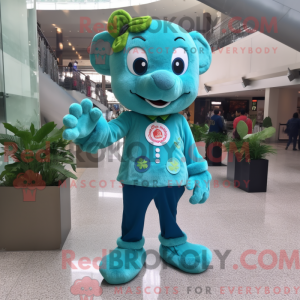 Turkis Firkløver maskot...