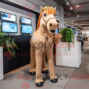Tan Mare maskot kostume...
