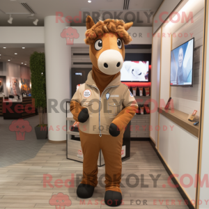 Tan Mare maskot kostume...