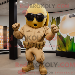 Tan Grenade mascottekostuum...