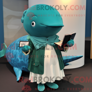 Teal Humpback Whale mascot...