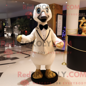 Beige Gosling mascot...