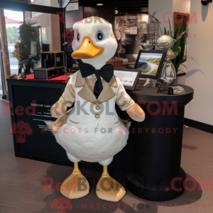 Beige Gosling mascot...