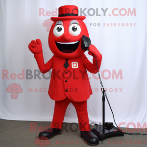 Rød telefonmaskotkostyme...