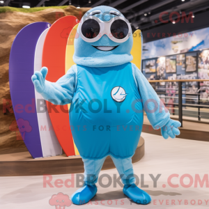 Sky Blue Oyster mascot...