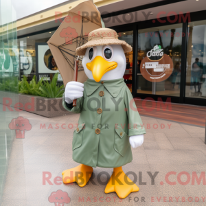 Olive Seagull maskot drakt...