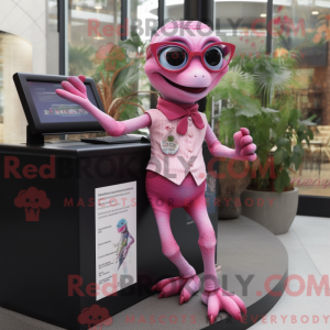 Roze gekko-mascottekostuum...