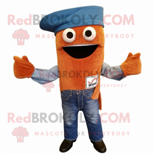 Rust Lasagna mascot costume character dressed with a Denim Shirt and Scarf clips