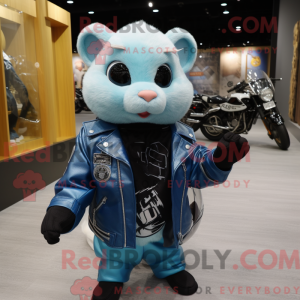 Máscara de hamster azul com...