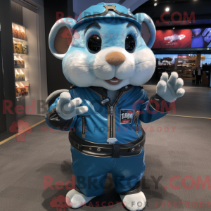 Blå chomik maskot drakt...