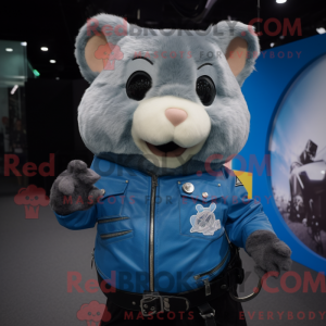 Máscara de hamster azul com...