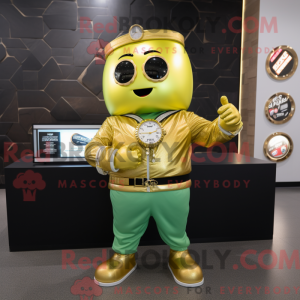 Guld agurk maskot kostume...