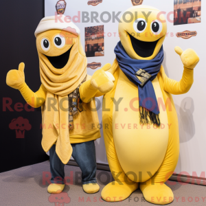 Guld Hydra maskot kostume...