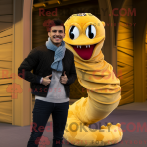 Gold Hydra mascot costume...